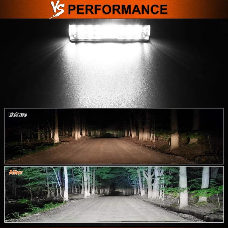 Par 7''faros Led Auxiliares 188w Triple-fila 8000k 34led