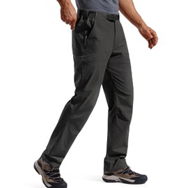 FREE SOLDIER Men's Outdoor Cargo Hiking Pants with Belt Lightweight Waterproof Quick Dry Tactical Pants Nylon Spandex (Black 32W/30L)