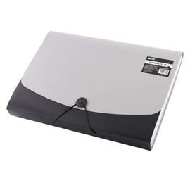 D.RECT Expanding File Folder Expandable Document Folders 12 Compartments A4 Black 007541