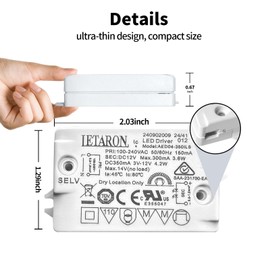 LEDXLIRBH LED Driver 350mA (Constant Current Output) 3V-12V (Input 100-240V AC-DC) (1-3) x1 1W 2W 3W Power Supply 350mA Lighting Transformer for for downlights (Plastic Case)
