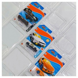 12-Pack Clear Protector Cases for Hot Wheels & Matchbox 1:64 Mainline Cars - Fits 6.5x4.25 Inch Blister Cards, Reusable Clamshell Display Storage