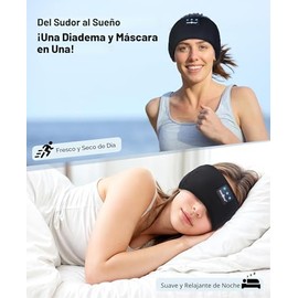 MUSICOZY - Auriculares para dormir Bluetooth 5.4 con diadema, auriculares inalámbricos deportivos resistentes al sudor, auriculares para dormir con al