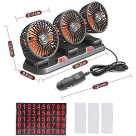 Car Fan for Back Seat, Car Fan, Portable 360° Rotatable Car Fan Fan, 2 Speeds Cooling Fan, Motorhome, Mini Fan Car Interior for Trucks, Vans, Suv, RV