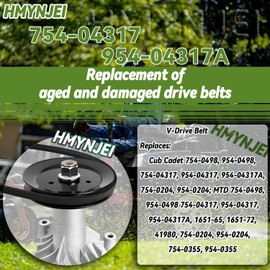 754-04317 954-04317A Deck Drive Belt for MTD and Cub Cadet 42" Deck Garden Lawn Mower Tractor Replaces 754-0355 954-0355 954-04317 954 04317A