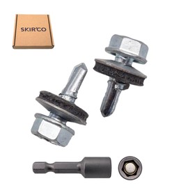 SKIR'CO Pack of 50 Galvanised Roofing Screws 6.3 x 19 mm Hex Head DIN 7504-K Self Drilling Screws with EPDM Sealing Washers