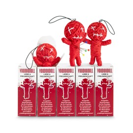 Voodoo Doll, Love & Friendship, Pack of 5, Voodoo Doll, Imaginary Punishments for Ex-Boyfriends/Girlfriends, Bad Friends and Other "Favourite People", Gift in Box, 5 x Prym Pins