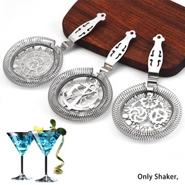 WANAONE Stainless Steel Cocktail Strainer with Removable Spring (Silver)