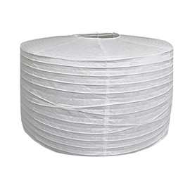 TopAAA White Paper lantern, Paper Lamp Shade, Hanging Paper Drum Lampshade (White-18inch uneven-2)