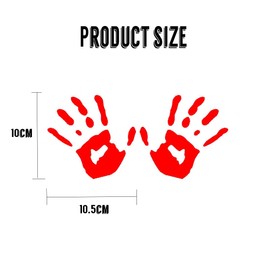 Car Sticker, 2 Pairs of Hands Blood Traces Sticker, Car Sticker, Windscreen Sticker, Waterproof Vinyl Sticker, for Car, Motorcycles, Bicycle, Skateboard, Snowboard, Luggage, Laptop Sticker