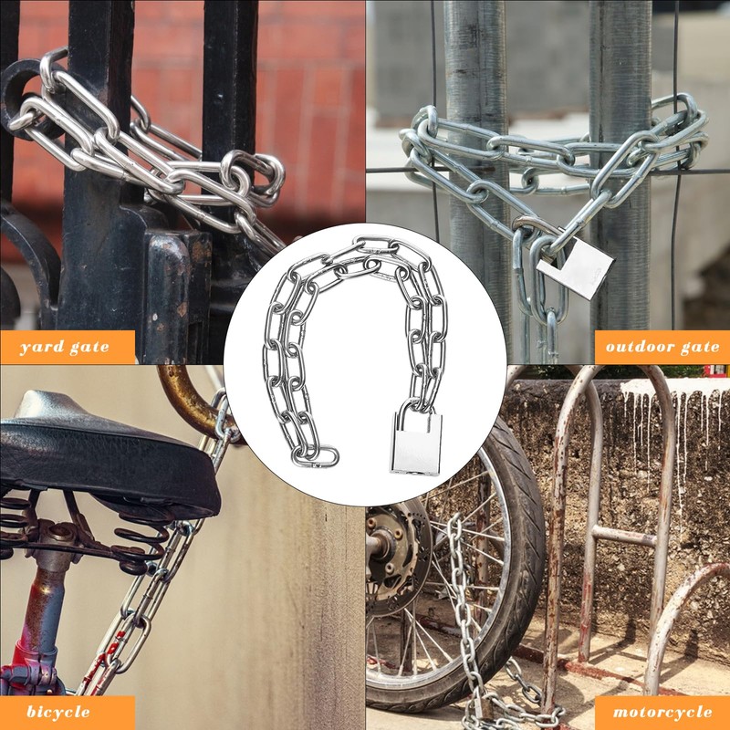 Bicycle Chain Lock, 80 cm Bicycle Lock, Security Chain, Motorcycle