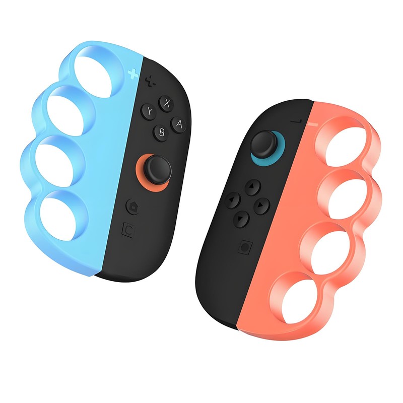 PETFROH Switch2用 指ぬき フィットネスグリップ リングフィット・ボクシング・スポーツゲーム用 人間工学 挿入簡単 左右セット (ブルー＆オレンジ)