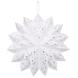 Snowflakes Paper Stars, Size White Paper Snowflakes Christmas Decoration, 45 cm Folding Star Christmas, Hanging Paper Snowflakes Decoration for Winter, Christmas, Wedding, Christening Window A29-4