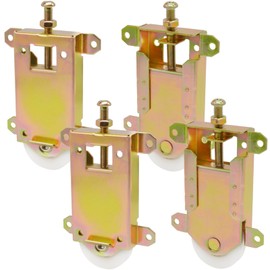 Sliding Mirror Closet Door Rollers Replacement Hardware Fits Contractors Part #W8020C Wardrobe Doors Wheels, 2-1/2" Vertical H.C., 1-1/2" Nylon Concaved Ball Bearing Wheel, 4 Pack