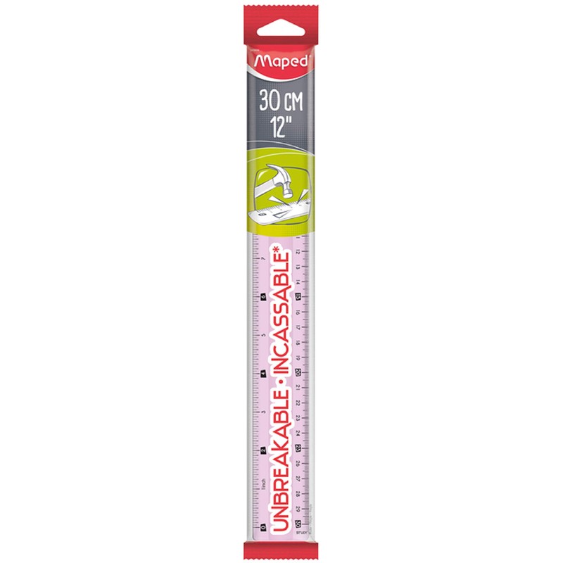 Maped Unbreakable Ruler, 30cm, Color Will Vary (245659)