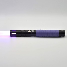 Saber Platinum Lightsaber with Infinite LED Color Options(11), Multiple Sound Fonts, FOC, Wrapping Tape, and Heavy Dueling Support Build (Model X Black-Purple)