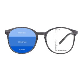 LAMBBAA Vintage Round Progressive Multifocal Presbyopic Glasses, Anti-Blue Light Glasses for Men Women Readers (+0.00/+1.25 Magnification)