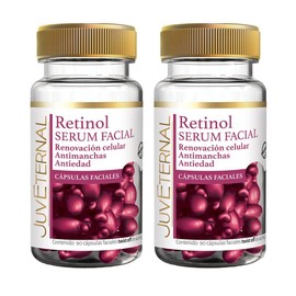 Juveternal Cápsulas Faciales Retinol 2x1 90 cáps c/u Serum facial Renovación celular