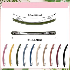 French Barrette Hair Clips, 12Pcs French Hair Barrette Clip for Women Girls, French Hair Clips Oval French Barrette Flat Claw Clips,Women Flat Against Head Hair Styling Clip,Flat Matte French Barrette