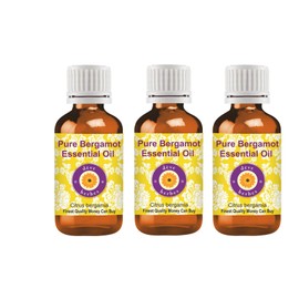 Deve Herbes Pure Bergamot Essential Oil (Citrus bergamia) Steam Distilled (Pack of Three) 100ml X 3(10 oz)