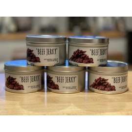 Crafty American Beef jerky scented candle. Great man gift or unique candle