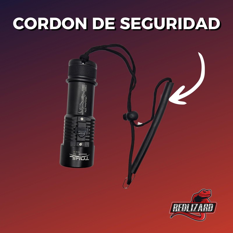 Linterna Sumergible, Lampara de Buceo, Linterna de Buzo, Interruptor Magnetico