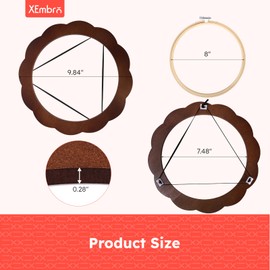 XEmbro 8 Inch Wood Embroidery Hoop Frame Set, Embroidery Frame