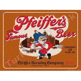 Pfeiffer's Original Famous Beer Label 18" x 24" Metal Sign
