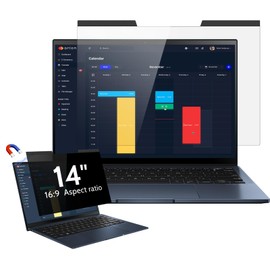 Magnetic Laptop Privacy Screen 14 Inch for 16:9 Computer Monitor, 14" Removable Anti Glare Protector Blue Light Filter Shield Film Compatible with Lenovo/Hp/Dell/Acer/Asus/Thinkpad/Envy/Xps/Toshiba