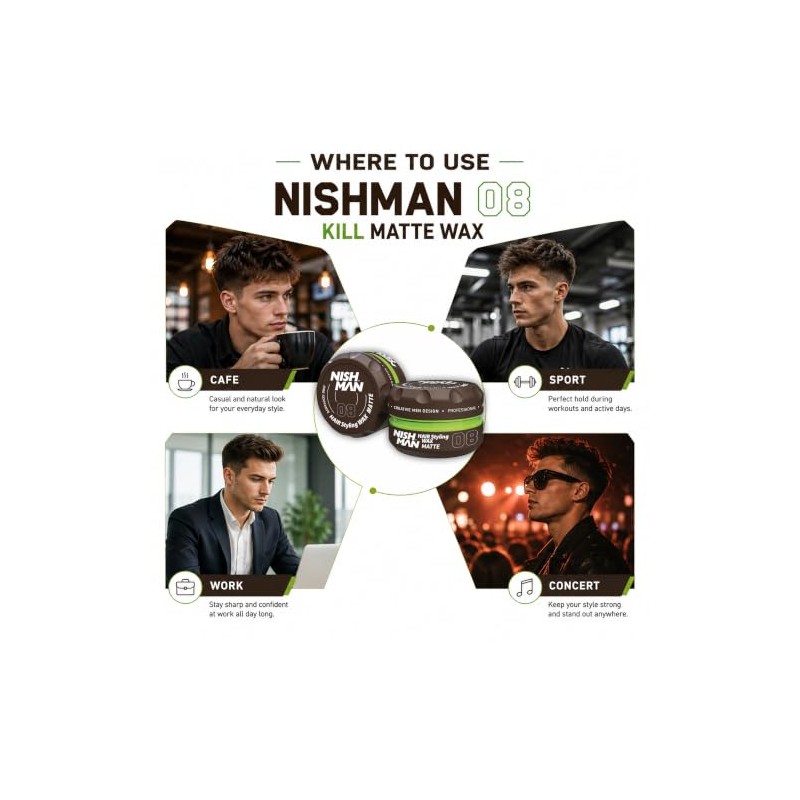 NISHMAN HAIR STYLING WAX MATTE 08 CIRE COIFFANTE 150ML
