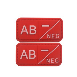 Yanxiangfa 2 PCS Mini AB- First Aid Patch PVC Compatible with PVC Patches for Hats,Plate Carrier Patches,Backpack, First Aid Kit,Blood Type,AB Pos (2x1inch)