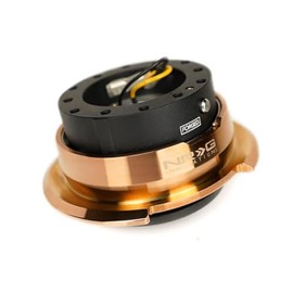 NRG Innovations NRG-SRK-280BK-CRG GEN 2.8 Steering Wheel Quick Release Kit Adapter, 6-Hole & 6x70 and 6x74mm Bolt Patterns Black/Chrome Rose Gold Ring