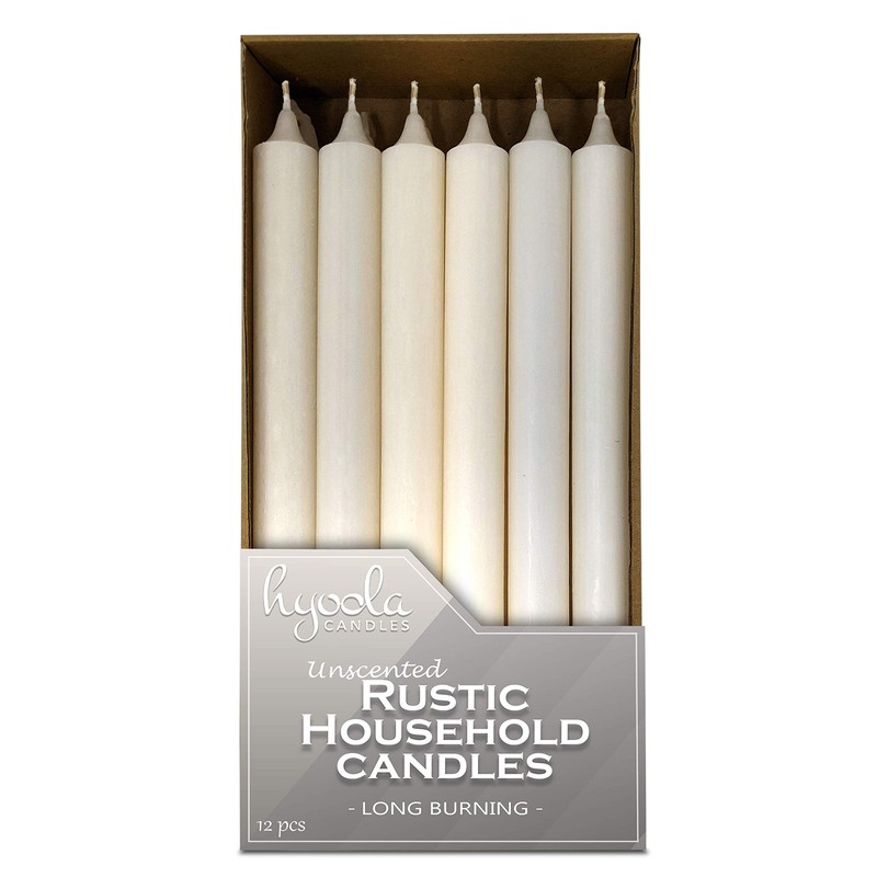 Hyoola 10 Inch Dinner Candles - 12 Pack - Wool