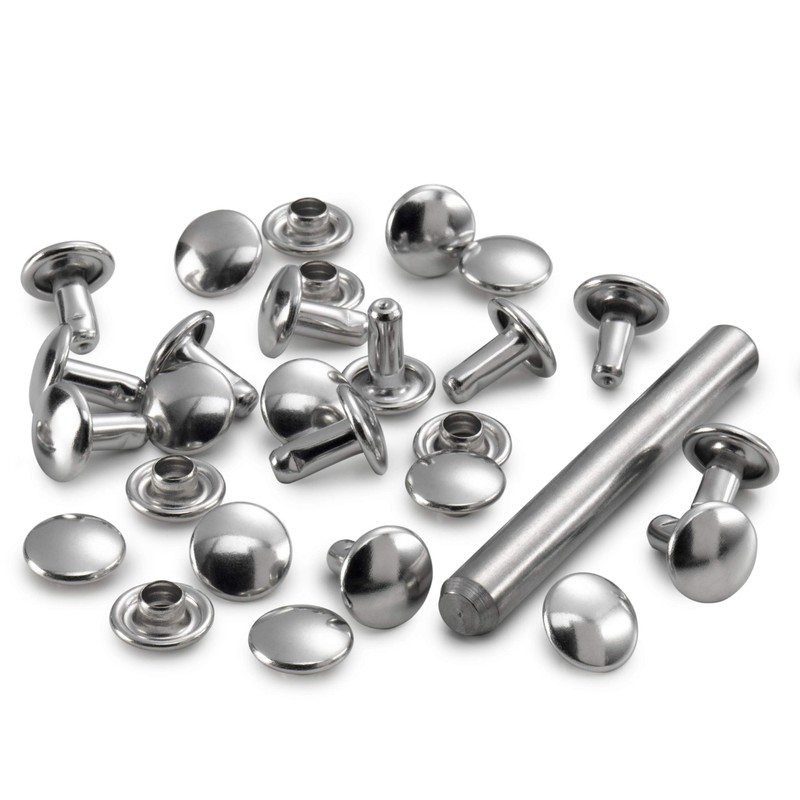 Prym 403150 Hollow Rivets Silver 3-4 mm Pack of 20