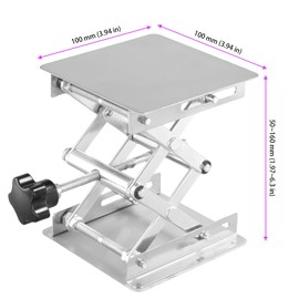 SEHOI 3 PCS 4 x4 Inch Lab Scissors Jack, Stainless Steel Lab Lift Platform, Lab Jack Lift Table, Lab Jack Stand Table Lift, Expandable Lift Height Range from 1.96 Inch to 6 Inch