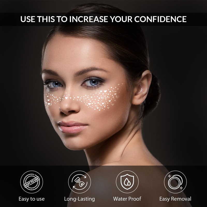 Glitter Freckles Face Speckles Tattoo, For Women & Kids, Temporary