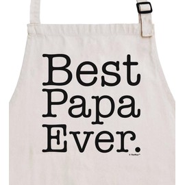 ThisWear Papa Gifts For Grandpa Best Papa Ever Two Pocket Adjustable Bib Apron Cream