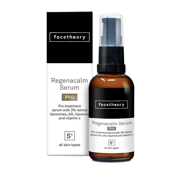 facetheory Regenacalm S1 Pro - Vitamin C Serum, Target Fine Lines and Acne Scars, Pro Retinol Serum (3%), Vegan and Cruelty-Free, Made in the UK | Unscented | 30 ml