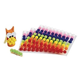 Colorations Self-Adhesive Pom-Poms, Pack of 240 â Colorful Pom-Poms for Arts and Crafts, Soft, Plush Top-Quality Acrylic â Versatile and Fun, Assorted Craft Poms-Poms in 8 Bright Colors
