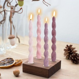 Romantic Pink Twisted Taper Candles 10 inch Long Candles 4 PCS Smokeless Spiral Candle Handmade Colored Taper Candles for Decor Wedding Festival Holiday Home Restaurant Wedding Party Candlesticks
