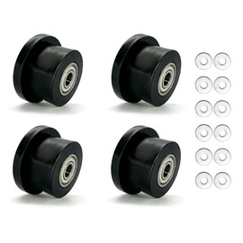 HCLLPS 4-Pack Universal Gym Machine Roller Wheels - Heavy-Duty Black Plastic Rollers for Multi-Model Home Fitness Equipment, Direct Replacement for Worn Exercise Machine Components