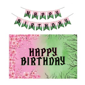 COWANIEE Green and Pink Wicked Party Decorations, 150x100cm Wicked Birthday Banner