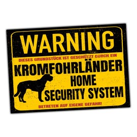 Kromfohrländer Warning Security System Door Sign Dog Warning Sign