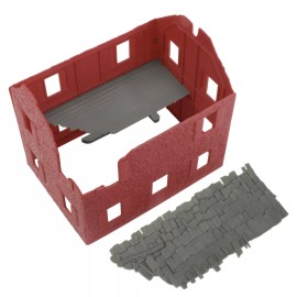 BMC WW2 Bombed French Farm House Plastic Army Men Playset 1:32 Scale Accessory