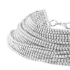 (Silver) - YERTTER Multi Layered Chain Rhinestone Choker Fully Diamond