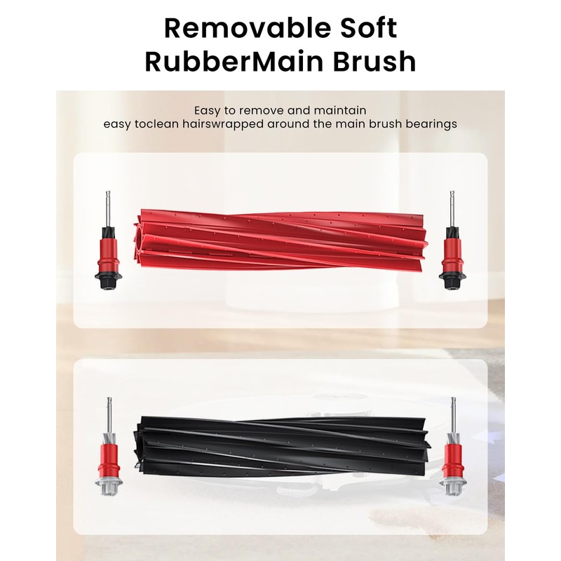 2 Pack Main Brush Roller Brushes for Roborock S8 MaxV