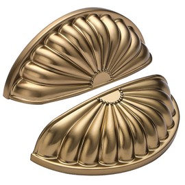 HARPOON 6 Pack Bin Cup Drawer Handle Pull Cabinet Hardware,Kitchen Cabinet Pulls, 3 inch 76mm Hole Center Champagne Bronze