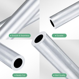 M METERXITY 1-Pack 100mm 6063 Aluminum Round Tube, 15mm ID 25mm OD Seamless Aluminum Tubing for Construction/Machining/DIY Crafting, Metal Straight Pipe [0.59"x0.98"x4"]