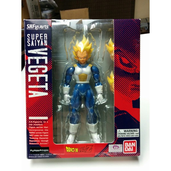 S.H. Figuarts Super Saiyan Vegeta Figure, Total Height Approx. 5.5 inches (14 cm), Made of ABS & PVC & POM