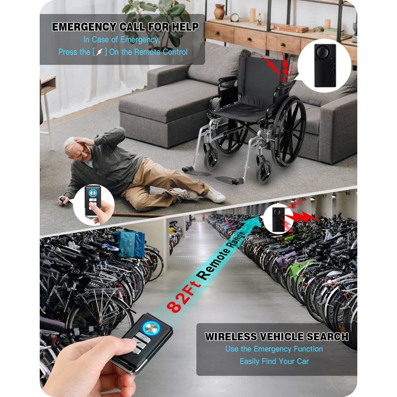 WSDCAM 110db Motorcycle Alarm with Remote Control Wireless Vibration Anti-Theft