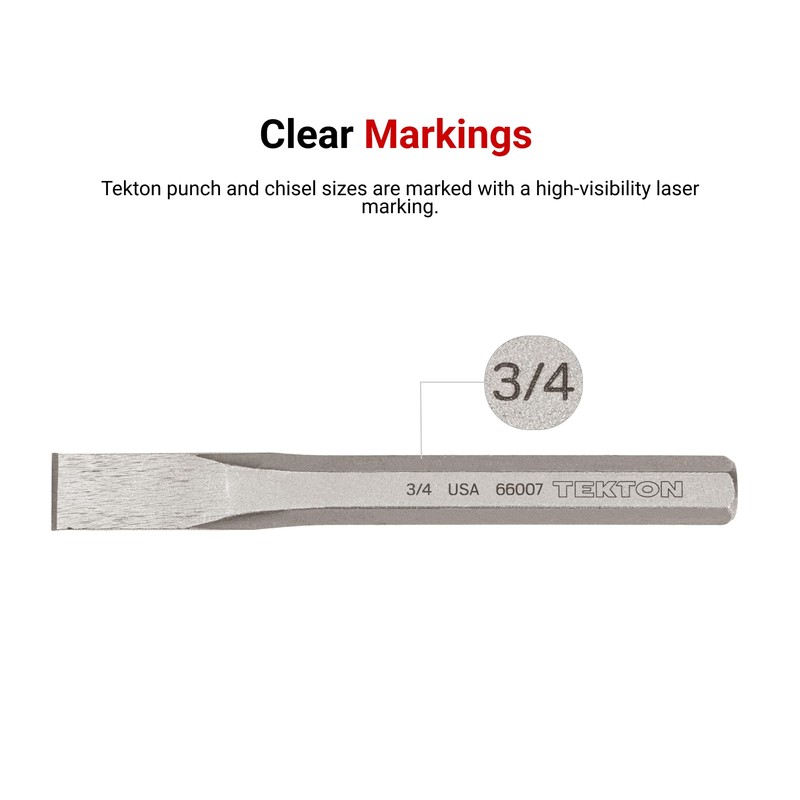 TEKTON Cold Chisel Set, 3-Piece (1/4, 3/8, 1/2 in.) |